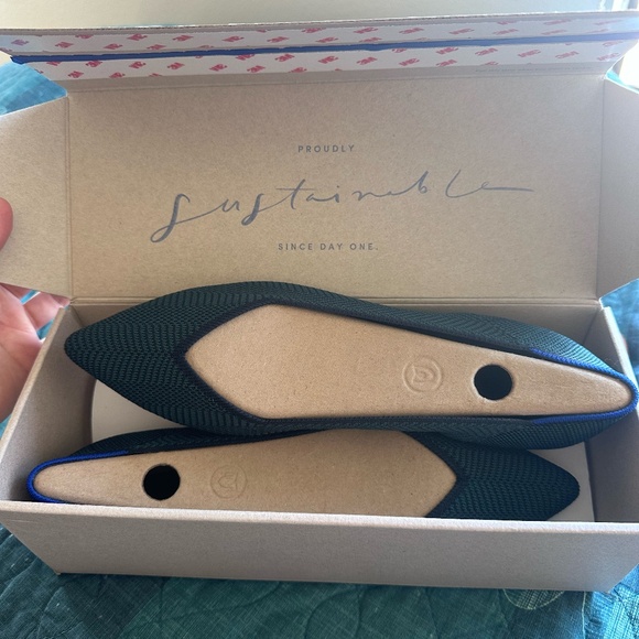 Rothy's The Point II Slip-on Flats (9.5) in teal herringbone--NWOT - Picture 4 of 10